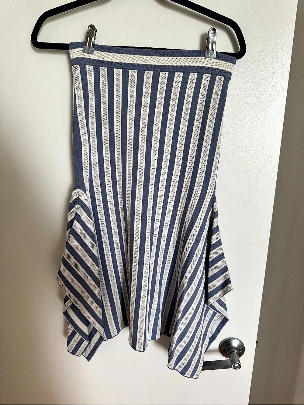 BCBGMAXAZRIA Striped Midi Dress in Blue & White Size XS